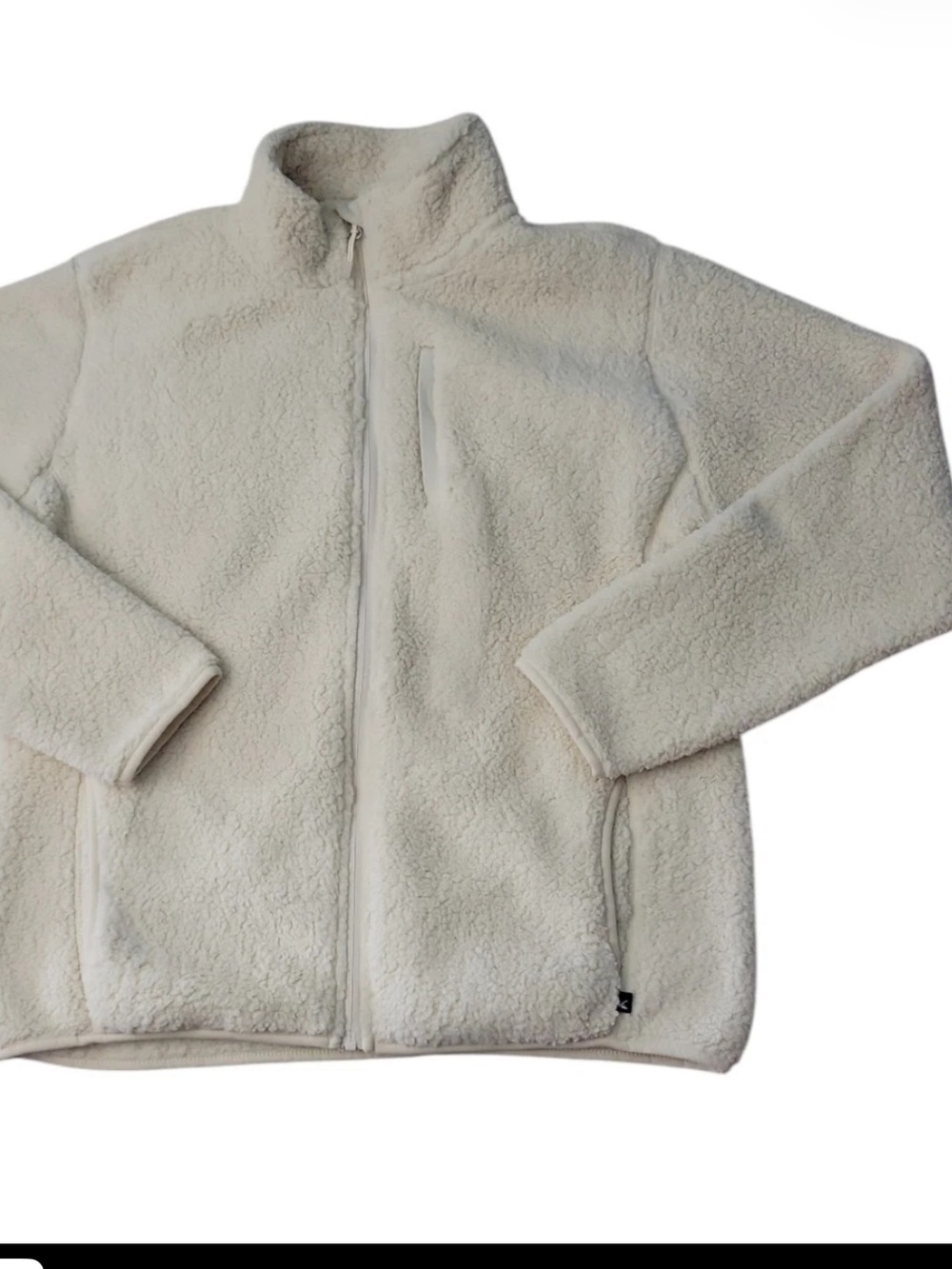 Women EDDIE BAUER SHERPA fleece JACKER ZIPPER OFF WHITE EBOO6406 NWOT szS
